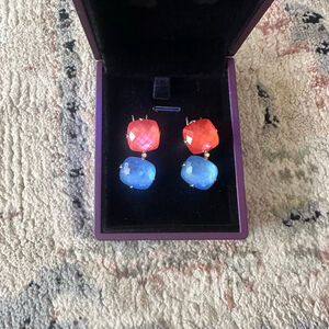 Women's Unbranded Red & Blue Gemstone Drop Earrings, One Size